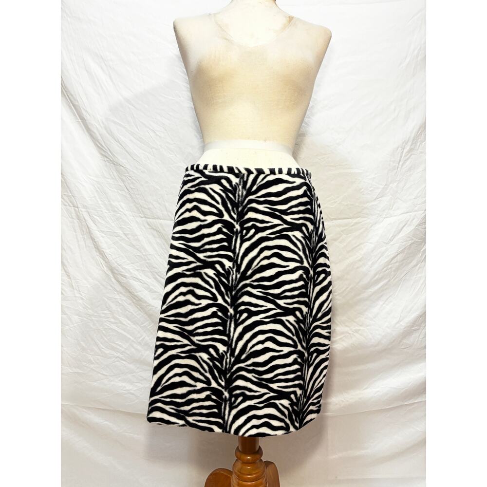 Style & Co Collection Faux Fur Zebra Print Skirt (Size 10)